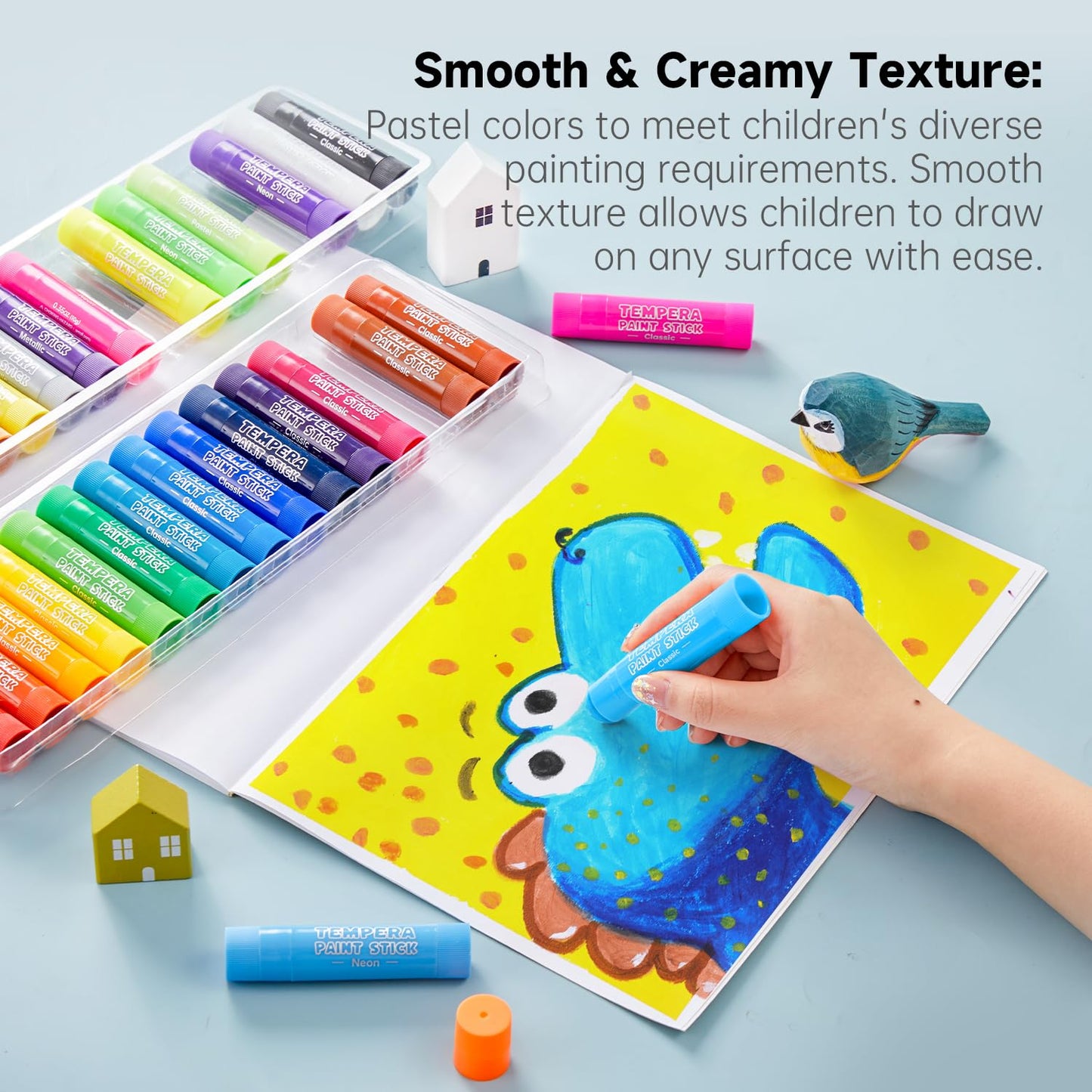 Shuttle Art Tempera Paint Sticks - 30 Colors, Non-Toxic, Quick Drying, 30 Count