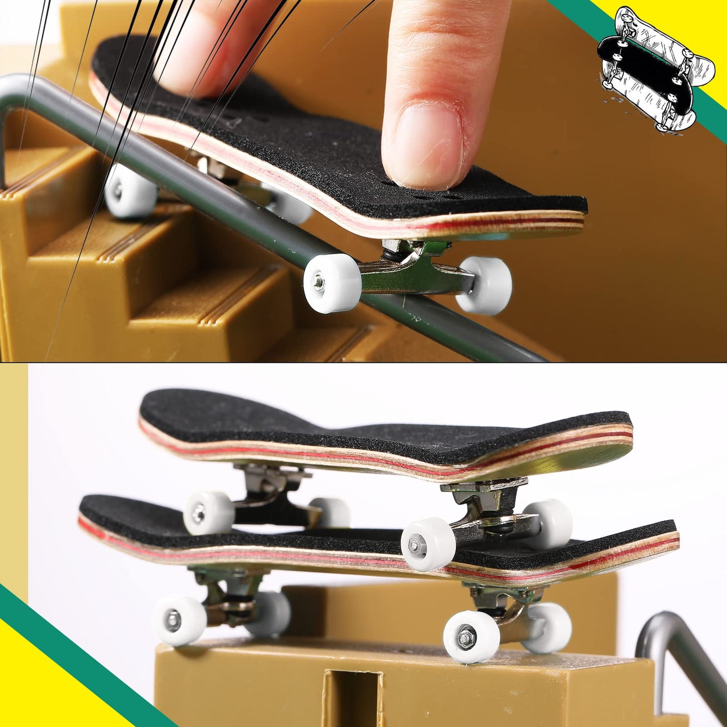 Zhehao 8 Pcs Fingerboard Bearing Wheels Standard Fingerboard Tool Fingerboard Cnc Lathed Bearing Fingerboard Screwdriver And 2 P