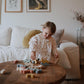 mushie Wooden Balance Blocks | 24 pcs Stacking and Montessori Toys for Kids 3 Years+ (Tropical)