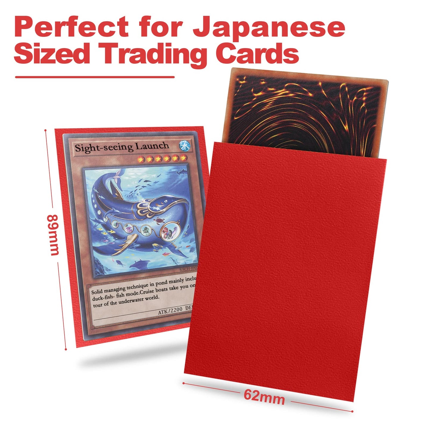Ruby Yu-Gi-Oh Card Sleeve 200 Pack, Japanese Small Card Sleeves Photocard Sleeves Yu-Gi-Oh Sleeves, Back Textured Perfect Shuffl