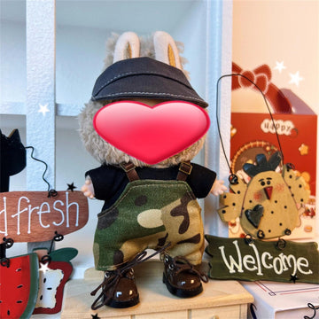 17cm Doll Clothes for Doll, Outfits Costumes Compatible with Dolls Keychain Accessories (Camouflage Strap)