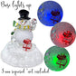 Banberry Designs Lighted Snowman Figurine - Snow Man With Black Hat - Light-Up Tabletop Led Christmas Decoration - Color-Changing - 5.5' H X 5.5' W