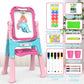 Amagoing Easel for Kids, Adjustable Standing Art Easel for Toddler, Double Chalk Drawing Board with Painting Accessories, Birthd