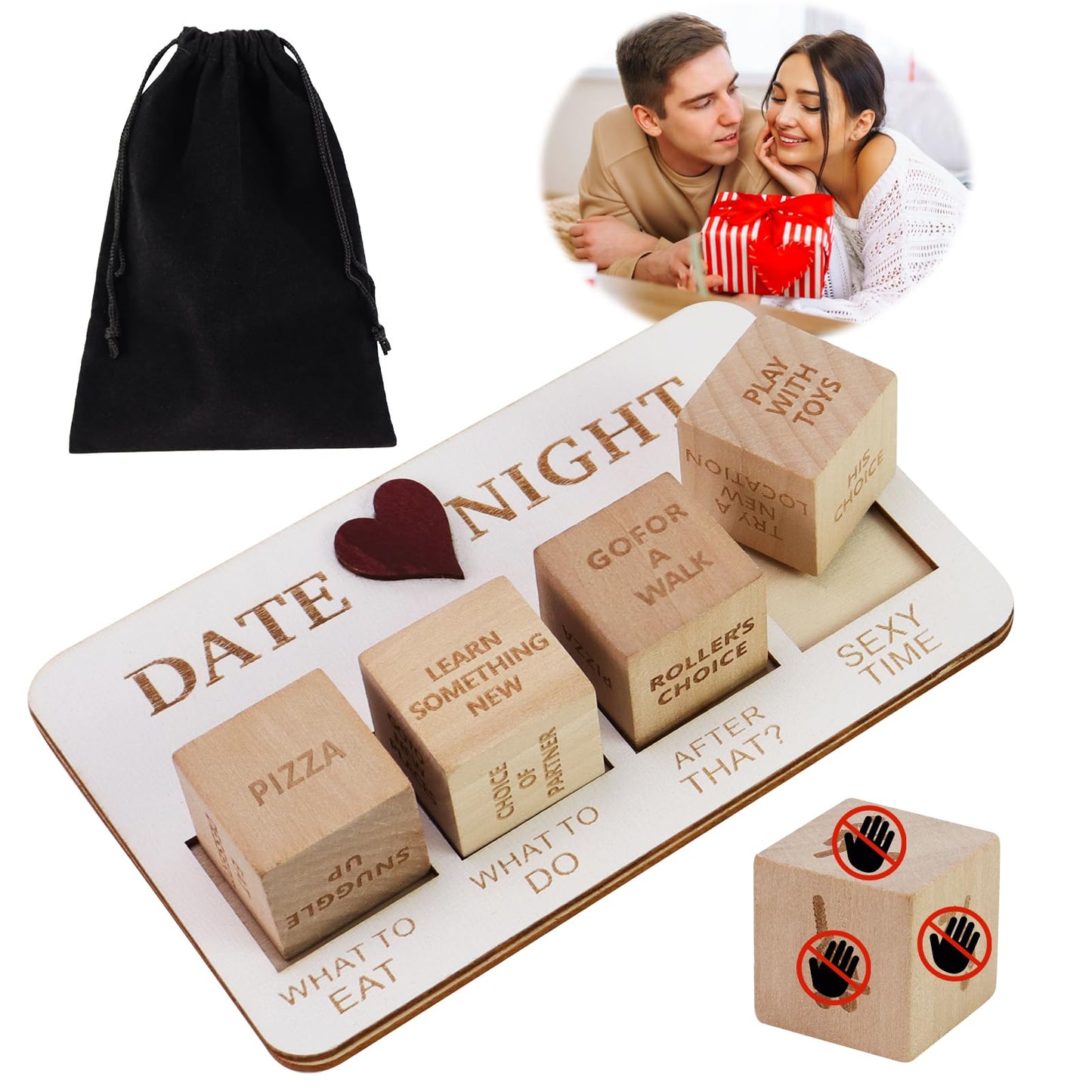 Date Night Dice, Fun Dicey Date Game, Wooden Night Dating Decision Dice Set, Valentines Gifts For Him Her, Couples Wedding For H