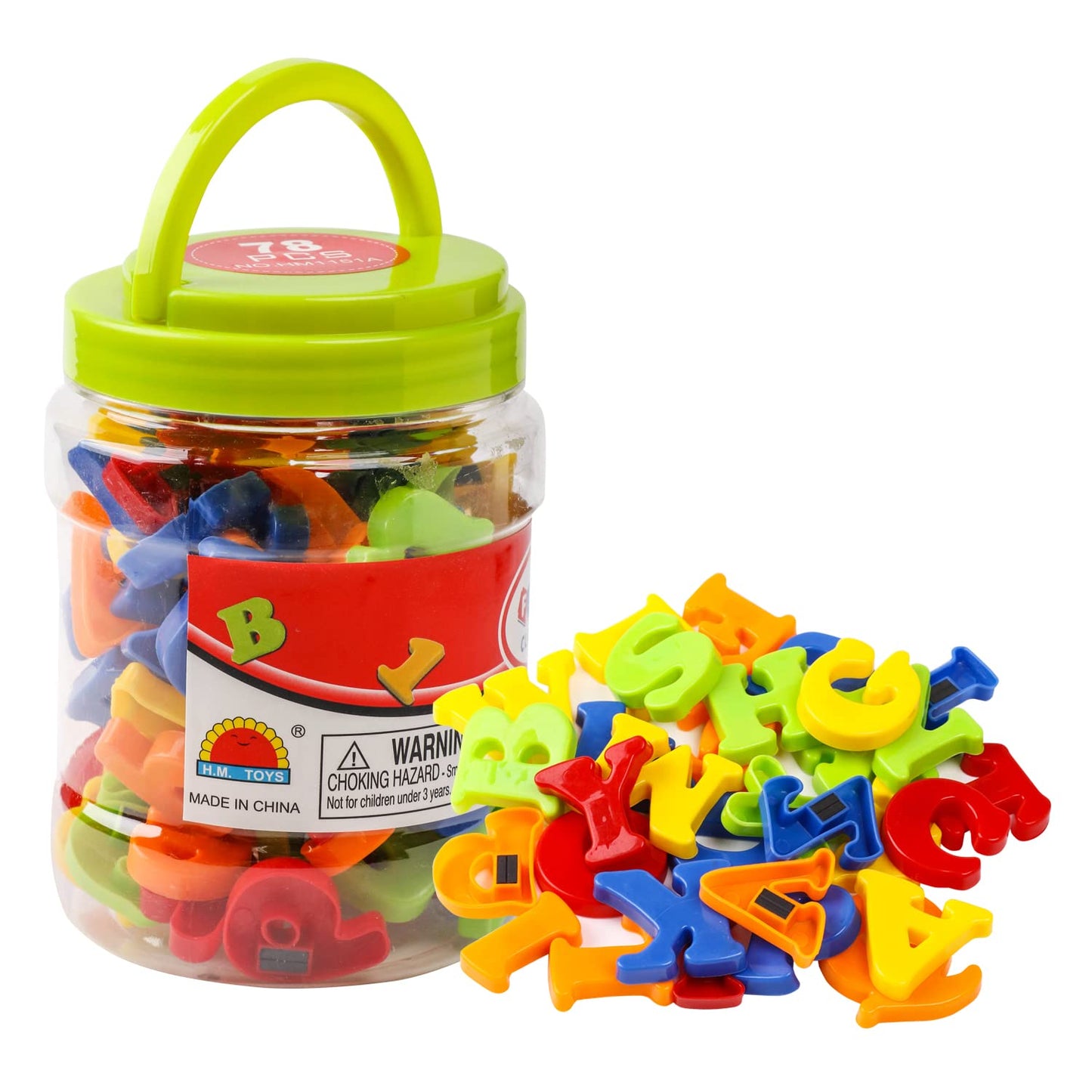 Magnetic Letters Numbers Alphabet ABC 123 Fridge Magnets Plastic Educational Toy Set Preschool Learning Spelling Counting Uppercase Lowercase Math for 3 4 5 Years Kids(78 pcs)