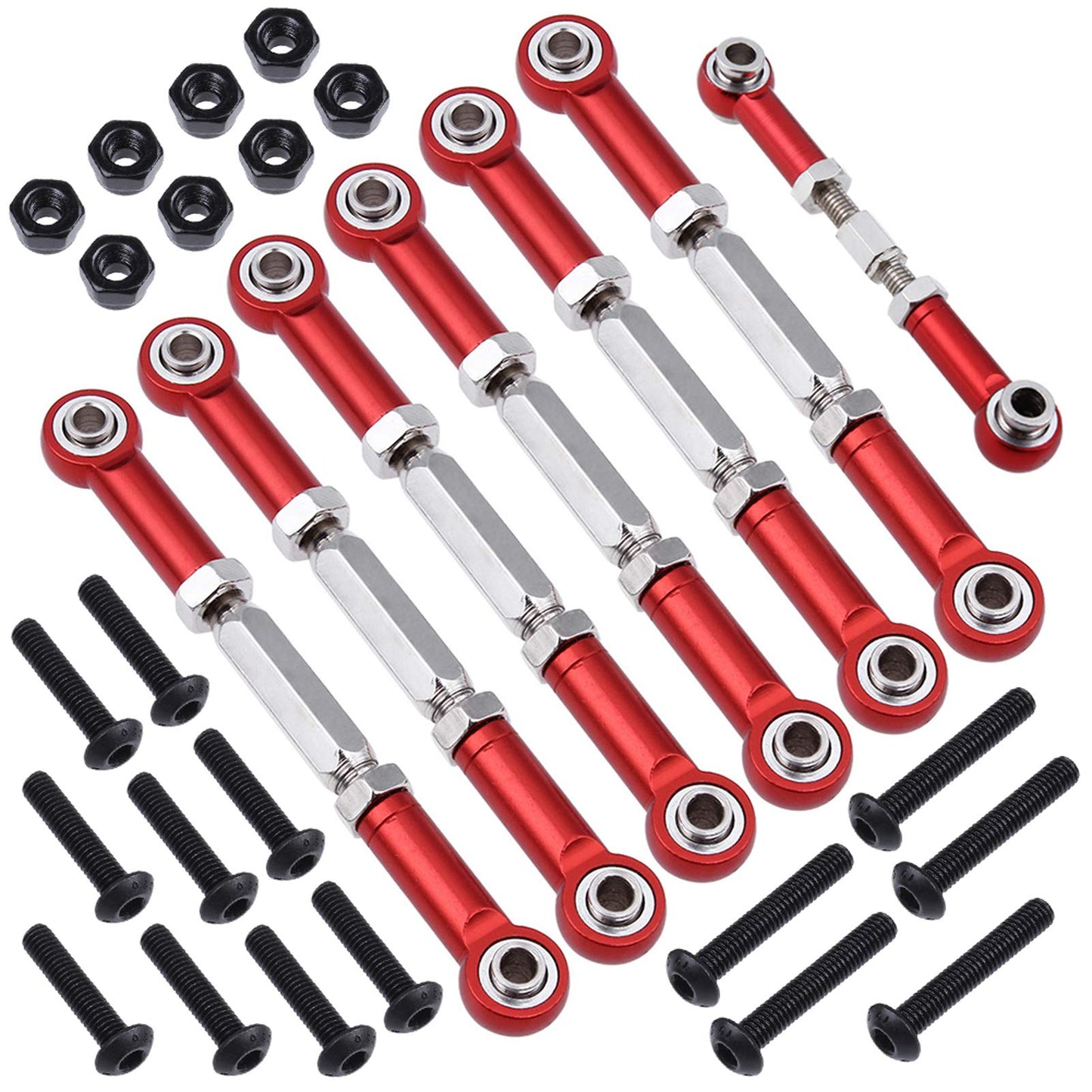 HobbyPark Adjustable Aluminum Upgrades Parts Turnbuckles Camber Links Set for 1/10 Traxxas Slash 2WD 4X4 Hoss Rustler VXL Stampe
