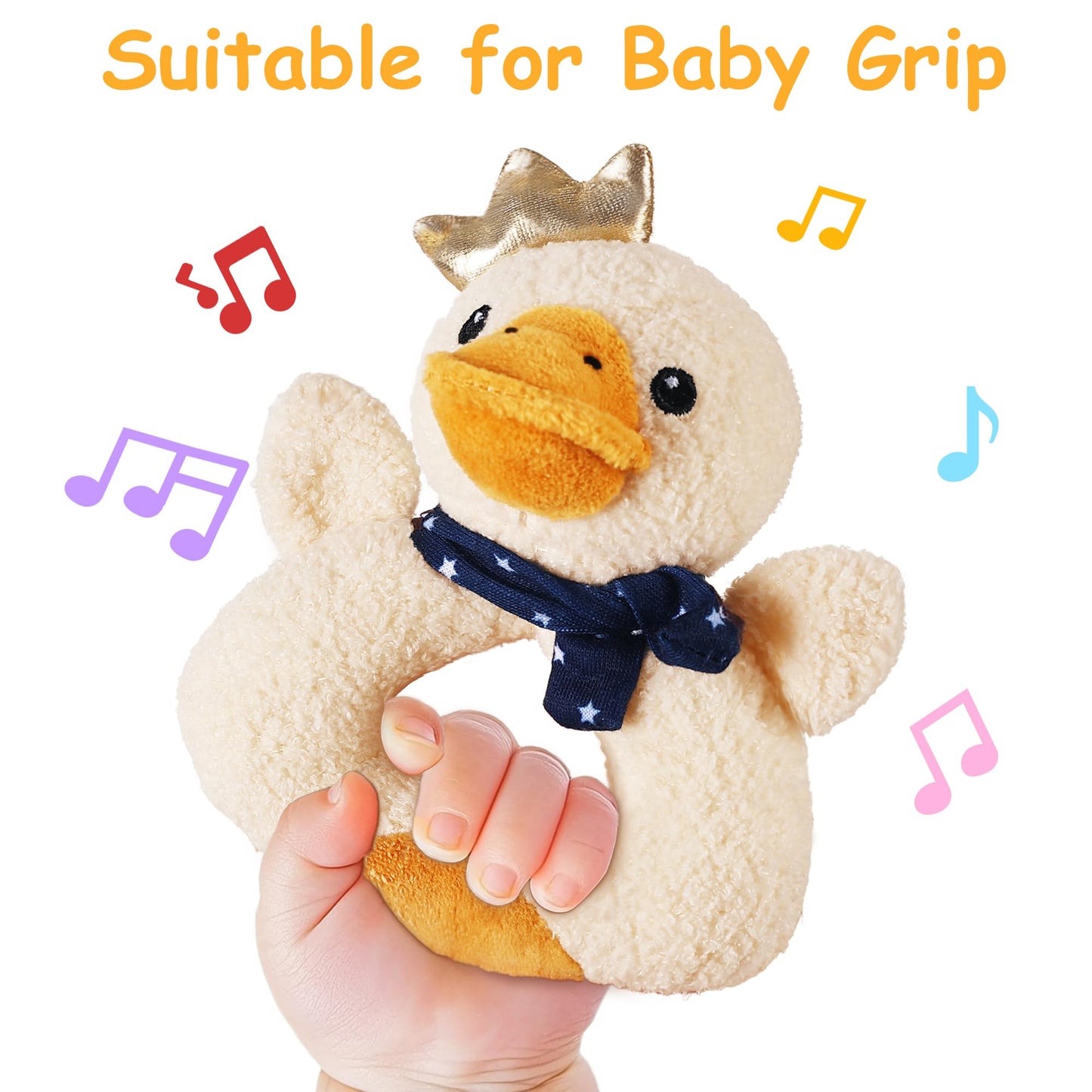 Iplay, Ilearn Baby Toys 3 6 12 Month Newborn Gifts, Infant Soft Farm Stuffed Animal Rattles Plush Barn, First Easter Basket Shower Stuffer, Boy Girl Sensory Hand Development Toy 0 2 4 7 9M 1 Yr - Farm