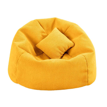 Doll Car Seat Compatible with Labubu  Handmade Bean Bag Chair for 15-17cm Doll  Anti-Slip Bottom  Cute Doll Accessories for Display  Fans&Collectors Gifts  Durable Corduroy Fabric (Yellow)