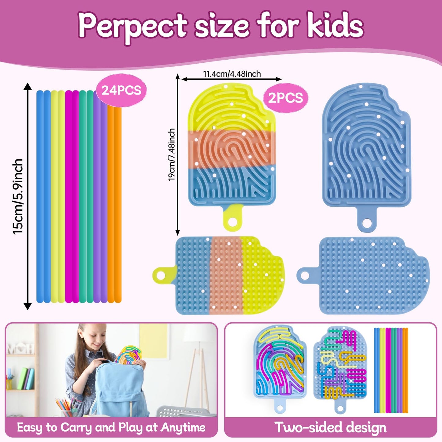 Sensory Activity Board Sensory Fidget Toys for Kids Adults for ADHD & Autism, Anxiety, Calming, Stress Relief,Sensory Toys for K