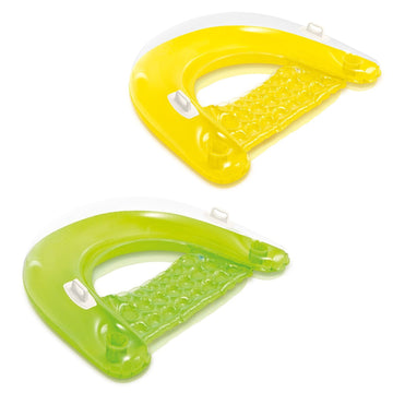 Intex Sit 'N Float Inflatable Lounges Yellow & Green Gift Set Bundle - 2 Pack, 60'' X 39'', Multicolor