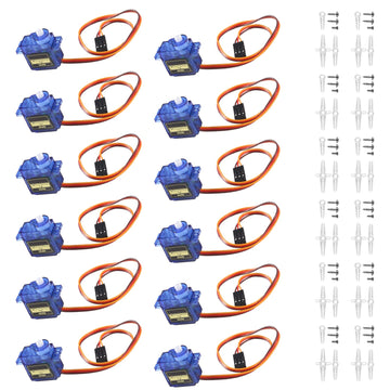 Alinan 12pcs SG90 Micro Servo Motor 9G Mini Servo Kit for RC Helicopter Airplane Car Boat Robot Arm/Hand/Walking/Servo Door Lock