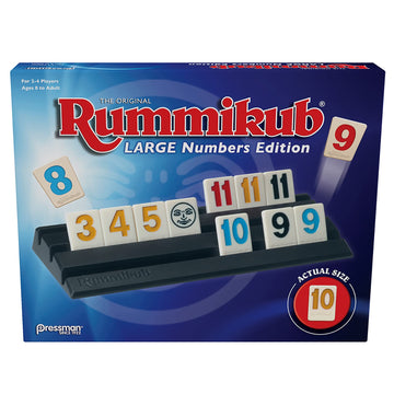 Pressman Rummikub Large Numbers Edition - The Original Rummy Tile Game Blue, 5''