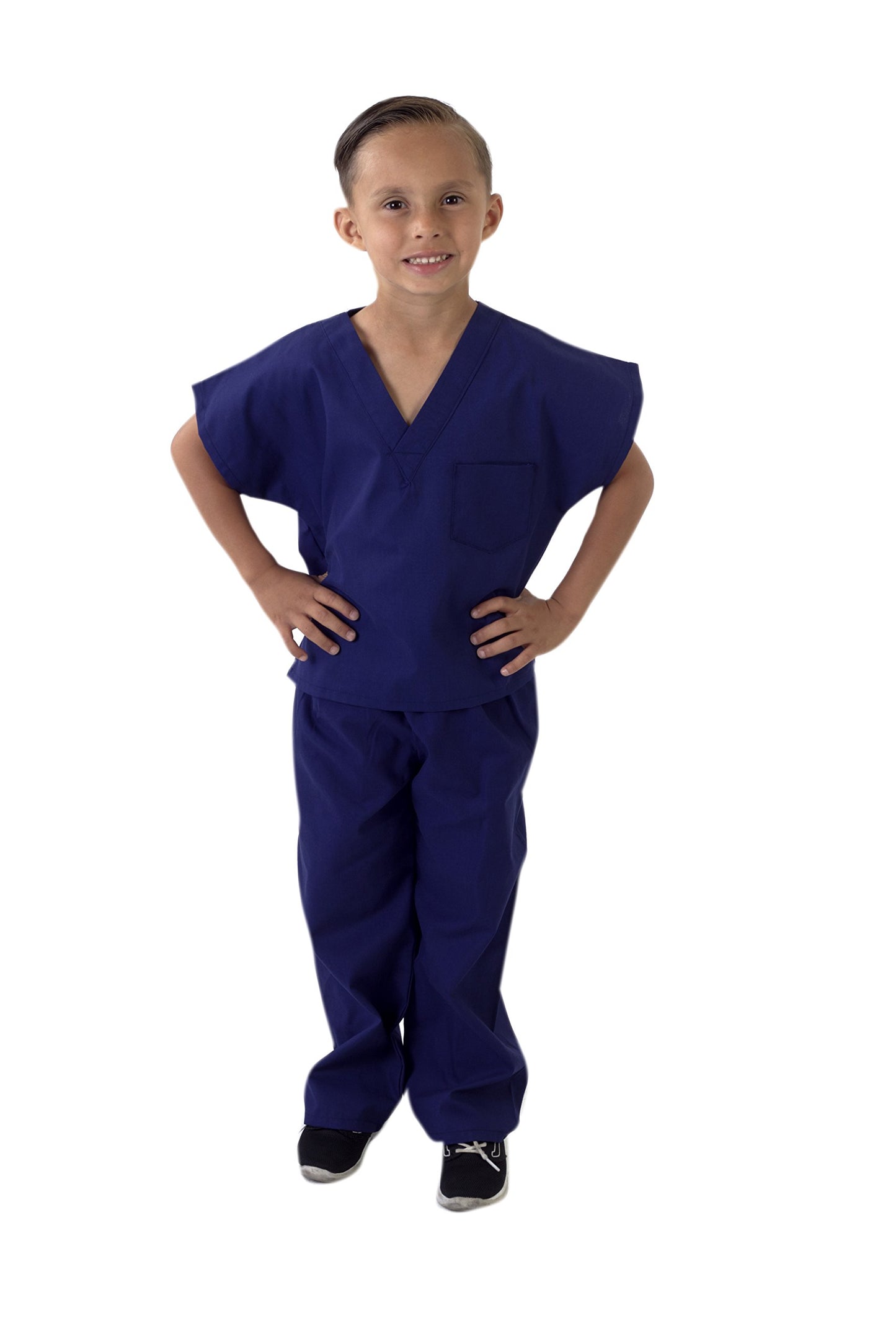 Natural Uniforms Childrens Scrub Set-Soft Touch-Role Play Costume Set (True Navy Blue, 5/6)