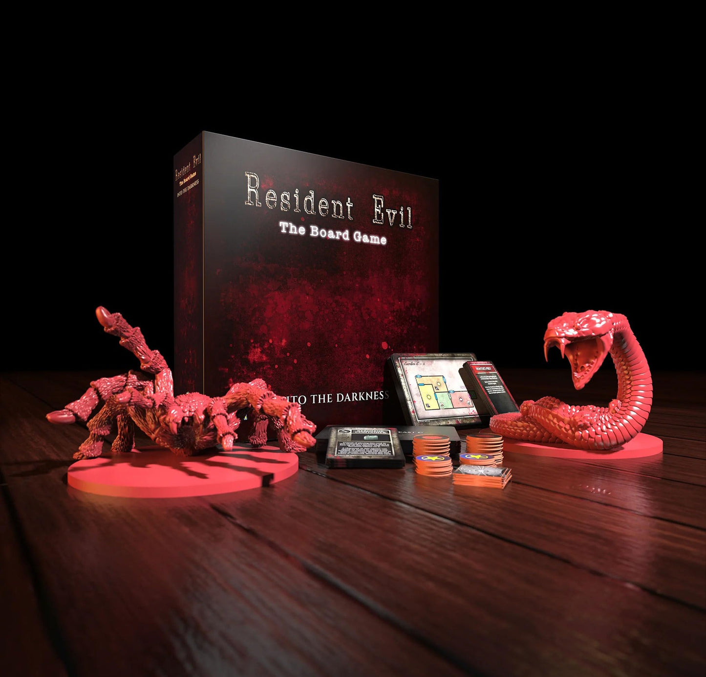 Steamforged Games Resident Evil Into The Darkness Board Game - Compact Size with Monster Miniatures on 80mm Base, Model 229987