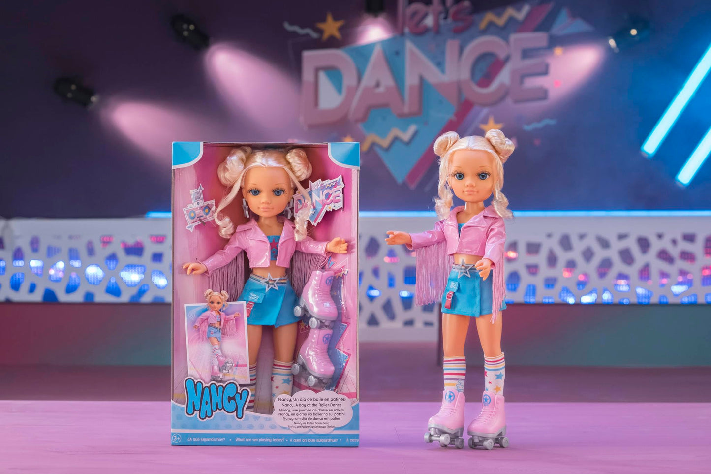 NANCY 16 Roller Skating Fashion Doll with Stylish Retro Outfit and Articulated Joints, for Ages 3+