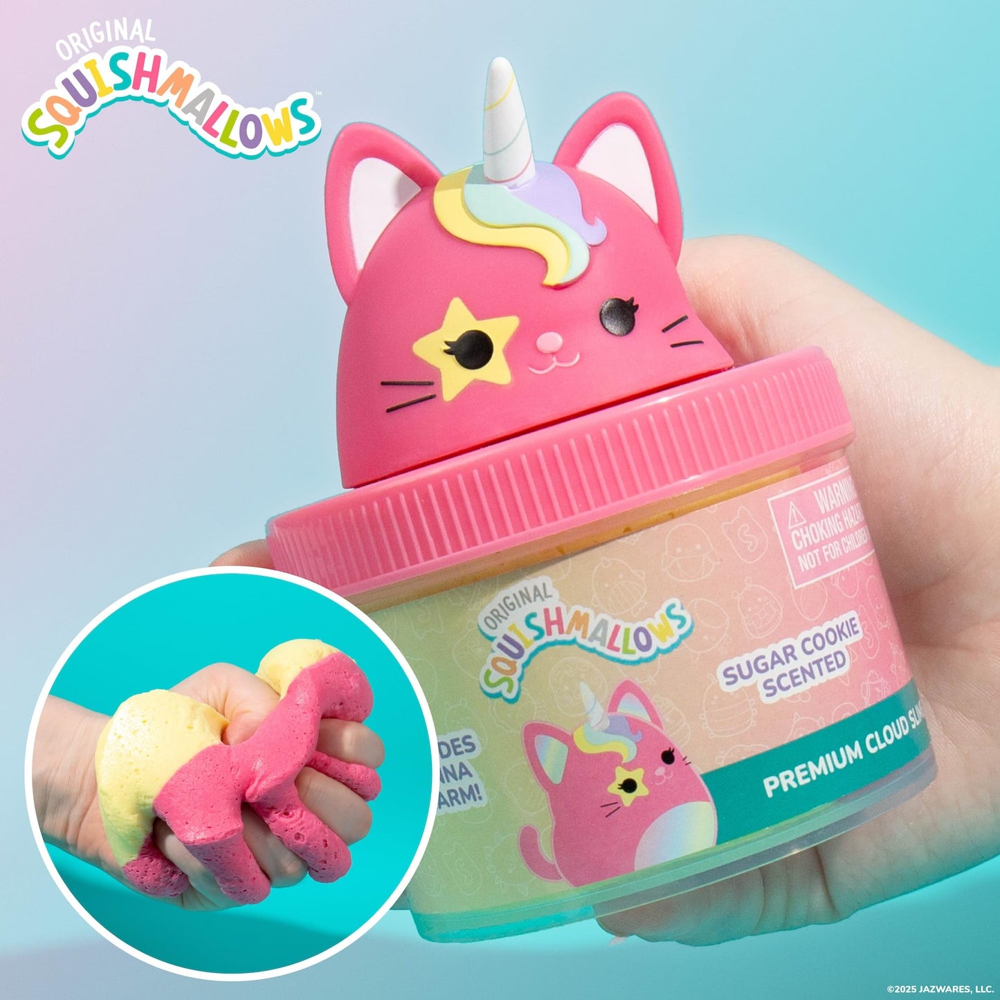 Squishmallows Sienna the Caticorn Cloud Slime, Sugar Cookie-Scented, 8 oz, Multi, 11.125 x 15 x 5.71 inches, Model