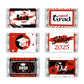 Graduation Cap Party Class of 2025 Miniatures Candy Bar Wrapper, Mini Candy Chocolate Bar Stickers, Labels, Candy Not Included, 