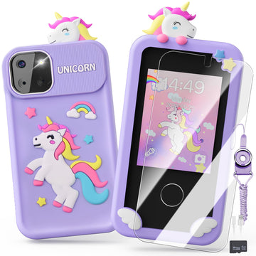 Kids Smart Phone Toys for Girls,Unicorn Gift Toys for Girls Ages 3-9 Christmas Birthday Gifts Mini Smart Phone Toys with 2.8'' T
