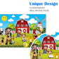 Yriowmi Farm Animals Theme Party Decorations,Children'S Birthday Party Background Fabric,Farm Animal Background Photo Banner,7 X