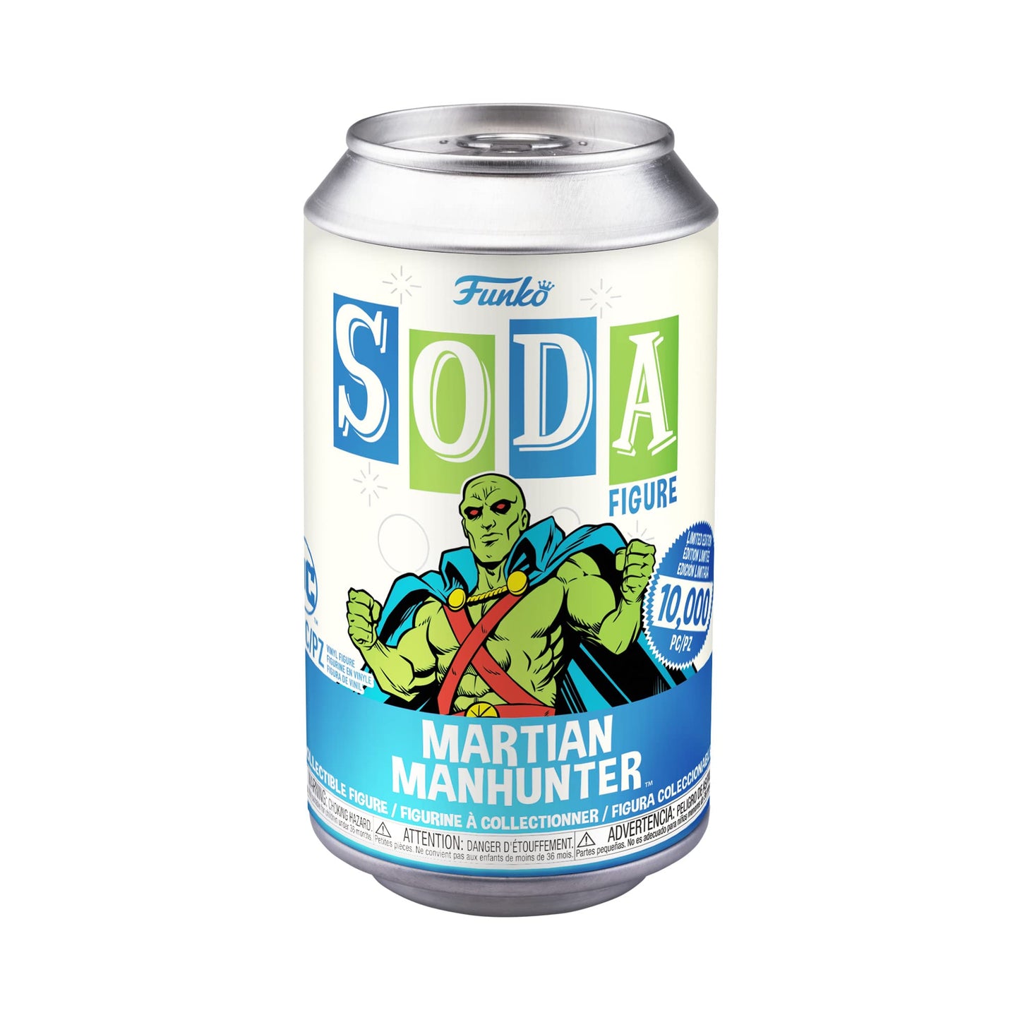 Funko Vinyl Soda, Dc, Martian Manhunter, 1/6 Odds For Rare Chase Variant, Dc Comics, Collectable Vinyl Figure, Gift Idea, Official Merchandise, Toys For Kids & Adults, Comic Books Fans