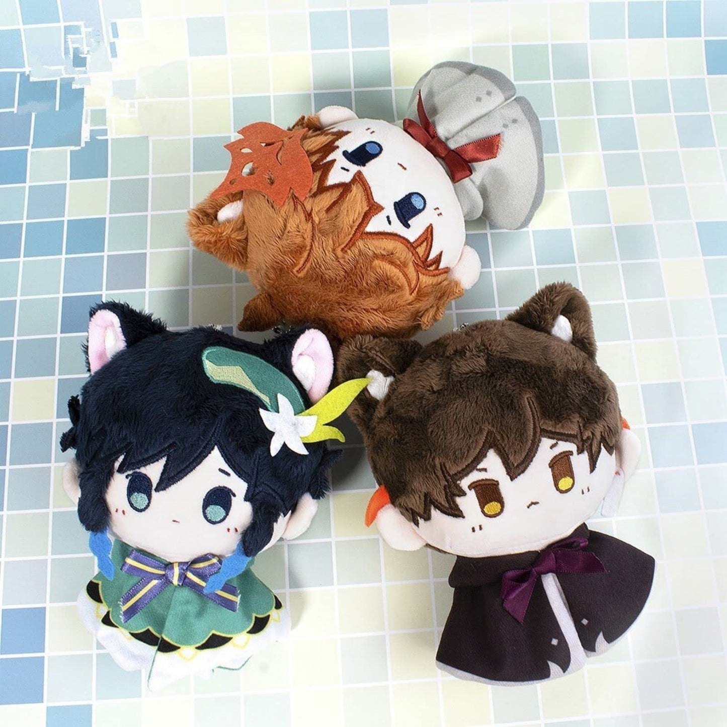 Genshin Impact Plush Toys Venti Zhongli Kazuha Xiao Plush Toy, Keychain Anime Figure Soft Stuffed Gift For Game Fans(Venti)