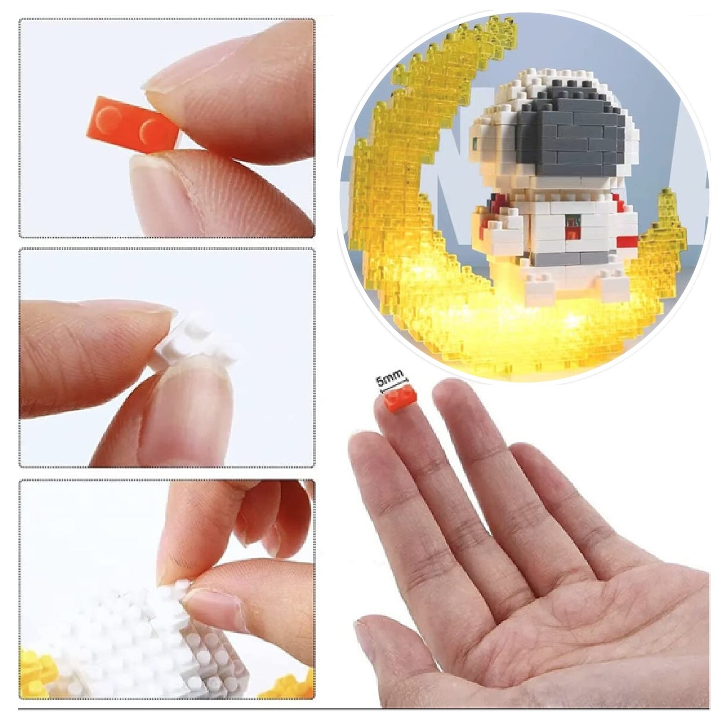 Finger Rock Mini Building Set - 388 PCS Plastic Micro Blocks for Adults, Multicolor, Model G8901, Great Gift for Teens 12+