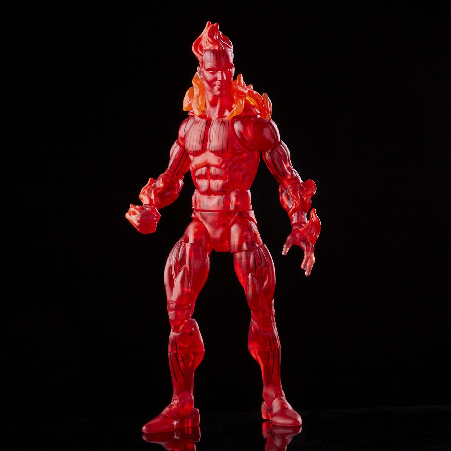Marvel Hasbro Legends Series Retro Fantastic Four The Human Torch 6-Inch Action Figure Toy, Includes 5 Accessories