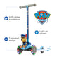 VOYAGER Paw Patrol Chase Kick Scooter - 3 Wheeled Light Up, Anti-Slip Deck, Rear Brake, Lean to Steer, for Kids 3+, 75 LB Limit
