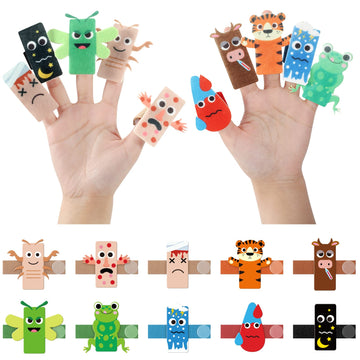 Junkin 20 Pcs Ten Plague Finger Puppets Passover Kids Toy Passover Gifts for Pesach Seder Education Story Time Party Favors