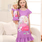Bow Dream Girl Dress Cute and Matching American Girl Doll Clothes Accessories for Girls Dresses Set Party Birthday Purple Mermai