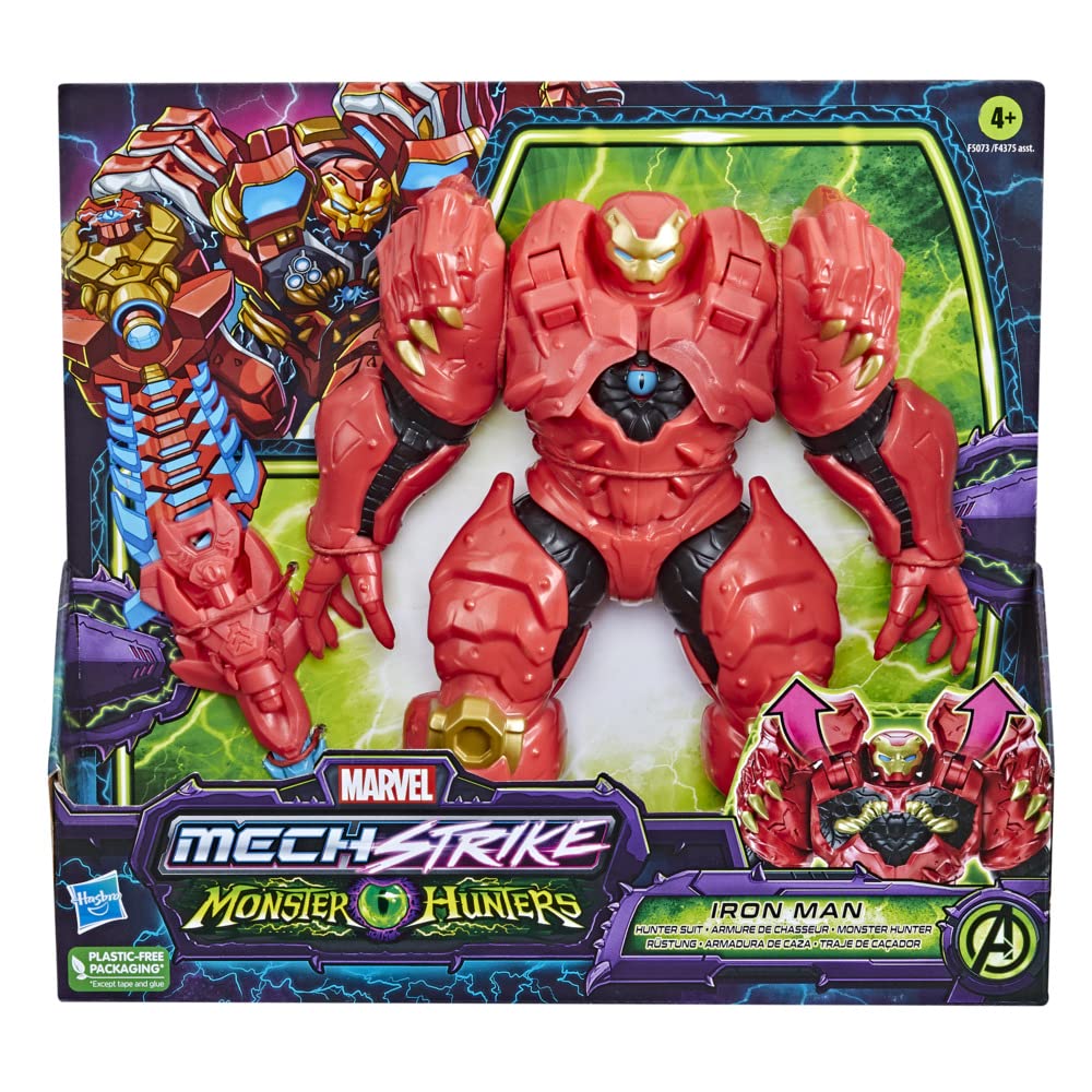 Hasbro Marvel Avengers Mech Strike Iron Man Toy, 20cm Deluxe Figure, Multicolor, Ages 4+, Model F5073
