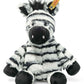 Steiff Zora Zebra White/Black 30 Cm, Soft Cuddly Friends, Cuddly Toy Zebra, Branded Plush Toy With Button In Ear, Cuddly Friend For Babies From Birth