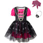 Okbebe Toddler Baby Girl Pirate Costume Halloween Sea Buccaneer Dress And Pirate Eye Mask With Head Scarf (Pink,3T)