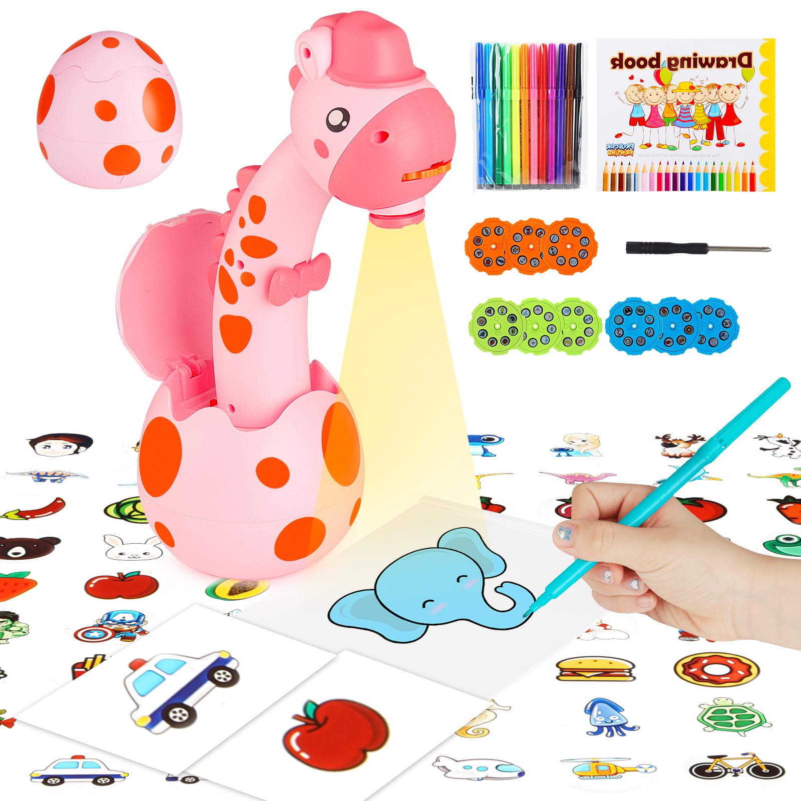 Rngodo Drawing Projector For Kids, Trace And Draw Projector Toy For Toddler Girls & Boys, Learning Art Children Drawing Projecti