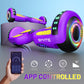 SIMATE 6.5" Self Balancing Scooter - Purple Yellow, Dual 250W Motors, LED Wheels, Bluetooth, P6 Model, 8.5 mph Max Speed, 8.