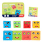 Samip Wooden Face Cube Puzzle for Kids  Fun Emoji Expressions Matching Game with 16 Face Blocks & 72 Playing Cards  for Boys &