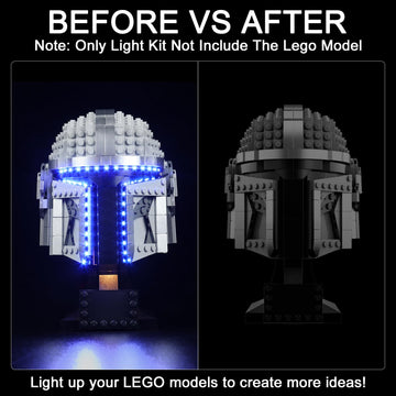 Upgraded Light Kit Compatible With Lego The Mandalorian Helmet 75328 Buildable Model Kit, Lights Decoration Compatible With Lego