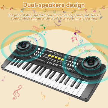 Kids Keyboard Piano - 37 Keys Piano Toys For Kids 3+ Year Old Beginners, Portable Electronic Piano With Microphone Educational Musical Toy For 3 4 5 6 7 8 Year Old Boys Girls Gifts