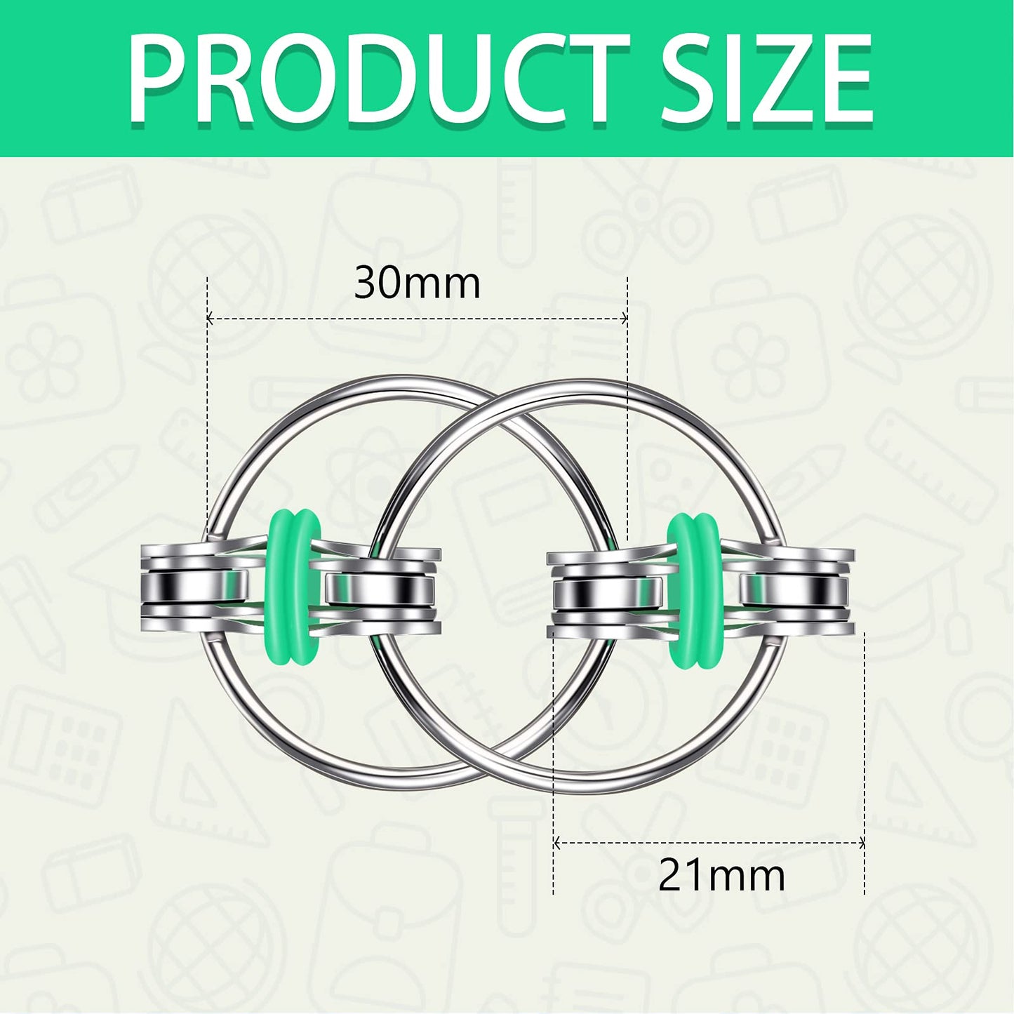 Zhanmai 15 Pieces Bike Chain Fidget Toy Flippy Finger Roller Chain Sensory Toy Handheld Ring Decompression Toy for mature-themeds Anxiety Stress Relief  6 Colors