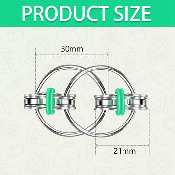 Zhanmai 15 Pieces Bike Chain Fidget Toy Flippy Finger Roller Chain Sensory Toy Handheld Ring Decompression Toy for mature-themeds Anxiety Stress Relief  6 Colors