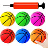 Dshengoo 6 Pcs 5 Inch Mini Toy Basketballs,Colorful Rubber Inflatable Basketball With Pump For Toddlers Kids Pool,Basketball Hoop,Beach Sports Game,Party Favor Indoors Outdoors