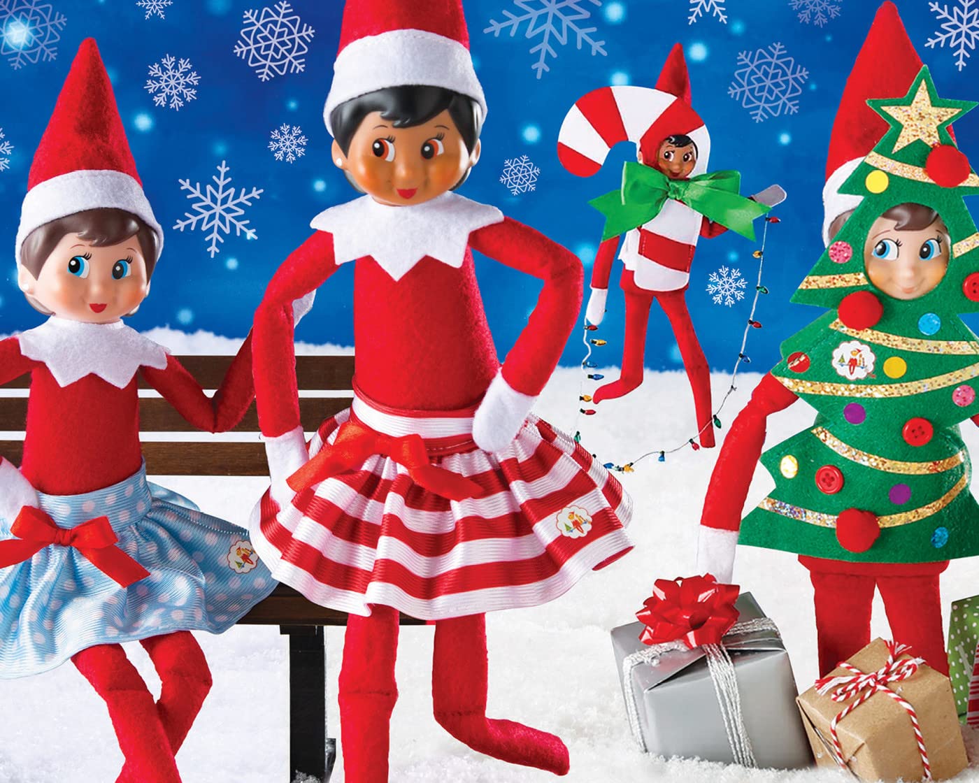 Baby Fanatic MasterPieces 4-Pack Jigsaw Puzzle Set - 100 Pieces - Elf on the Shelf - 8"x10" - Team Color - Model 12120