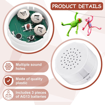 Konohan 3 Pcs Voice Recorder For Stuffed Animal, Voice Recorder Box Stuffed Bear Mini Voice Recorder Device, Diy Custom Voice Message Toy Voice Recorder For Dolls, Plush Toys And Pillows (90S Edition)