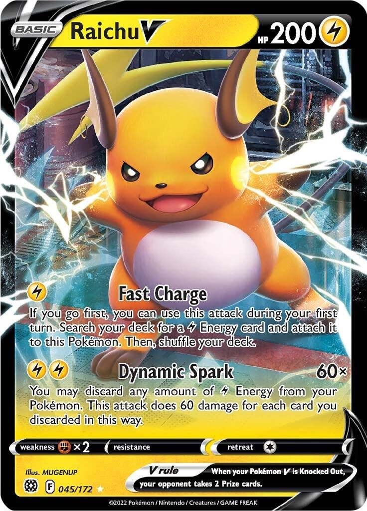 Pokemon Raichu V 045/172 - Ultra Rare Holo Foil Card - Multicoloured Collectible