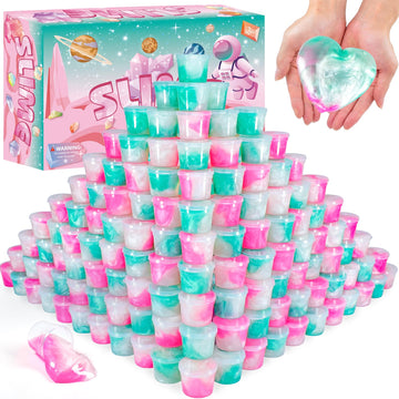 120 Pack Galaxy Slime Kit  Mini Bulk Slimes Stress Relief Toys for Girls Boys  Smooth and Soft  Party Favors  Goodie Bag Stuffers  Classroom Exchange Prizes  Valentines Slime Putty for Kids