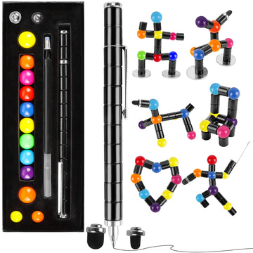 Moonhua Magnetic Pen Fidget Toy, Magnet Metal Black Writing Pen Toy For Anxiety Relief, Diy Multifunctional Decompression Pen For Kids Adults, Idea Gift For Christmas Classroom Teens Party Supplies