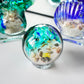 4'' Sea Globe Hand Blown Art Glass Decor Collectible Glass Decorative Balls With Natural Sea Shell And Sand, Lake Green