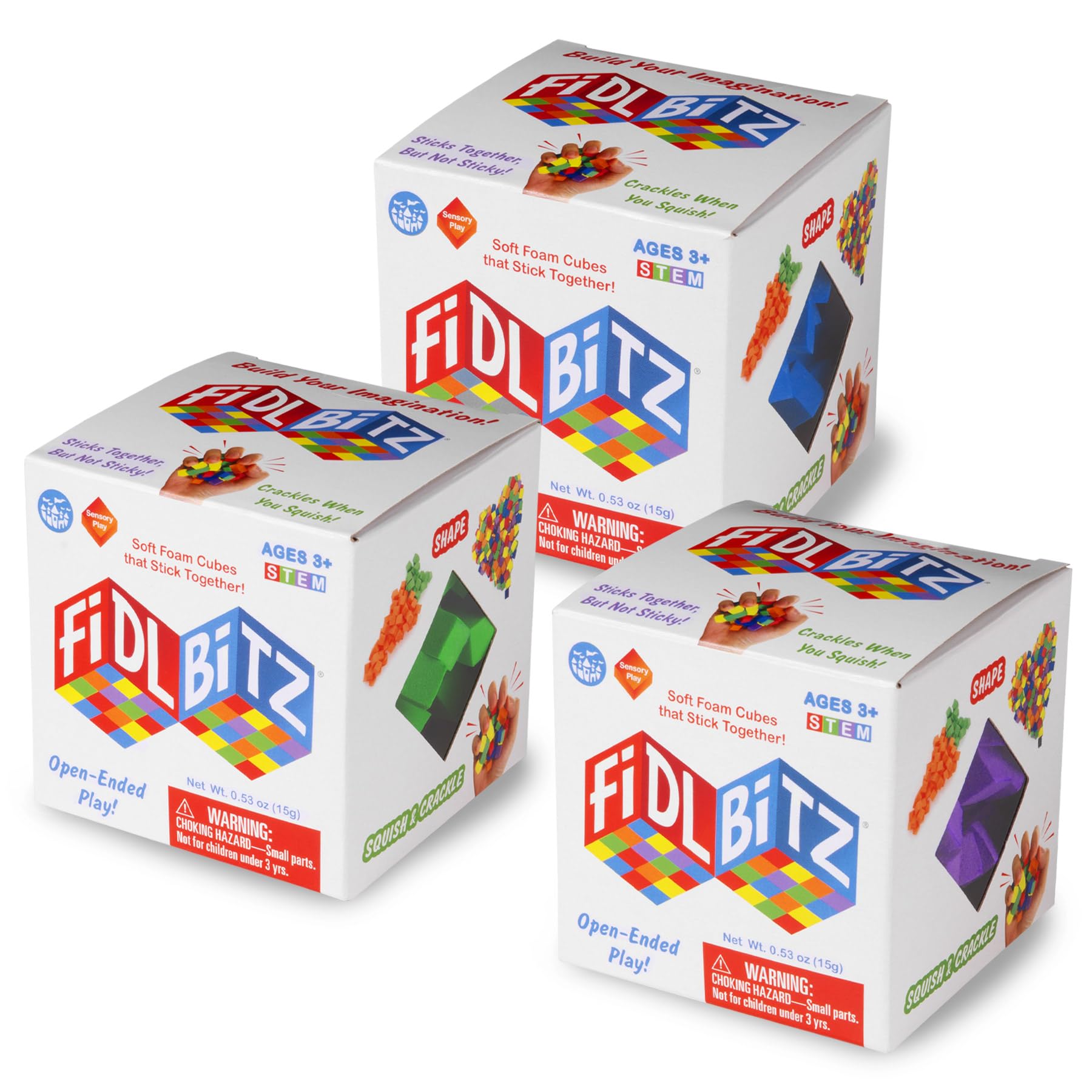 Play Visions FidlBitz  Revolutionary Cubes That Stick Together, But Not Sticky! (Starter Set (Assorted Colors))