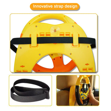 Redcrab Steering Wheel Car Driving Simulated Toy With Light And Music For Kids, Pretend Driving Seat Toys,Baby Electric Early Learning Educational Toys For Boys And Girls(Orange)