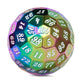 DNDND Rainbow D100 Metal Dice 50mm Single 100 Sided Polyhedral Dice with Metal Case and Velvet Pouch for Table Game(Rainbow with
